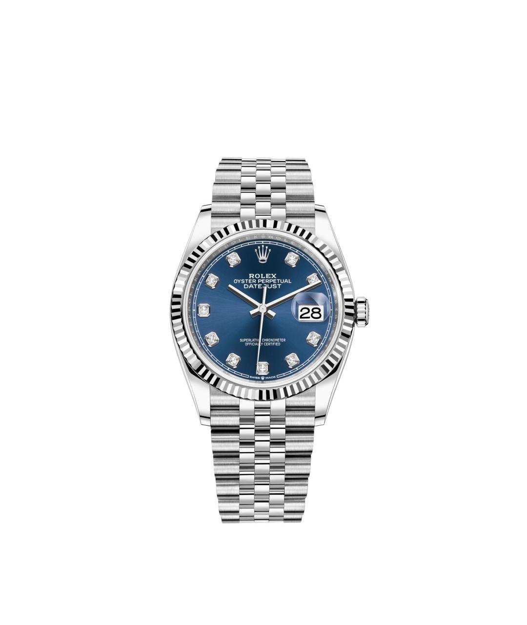ROLEX Синие часы из белого золота, фото 1