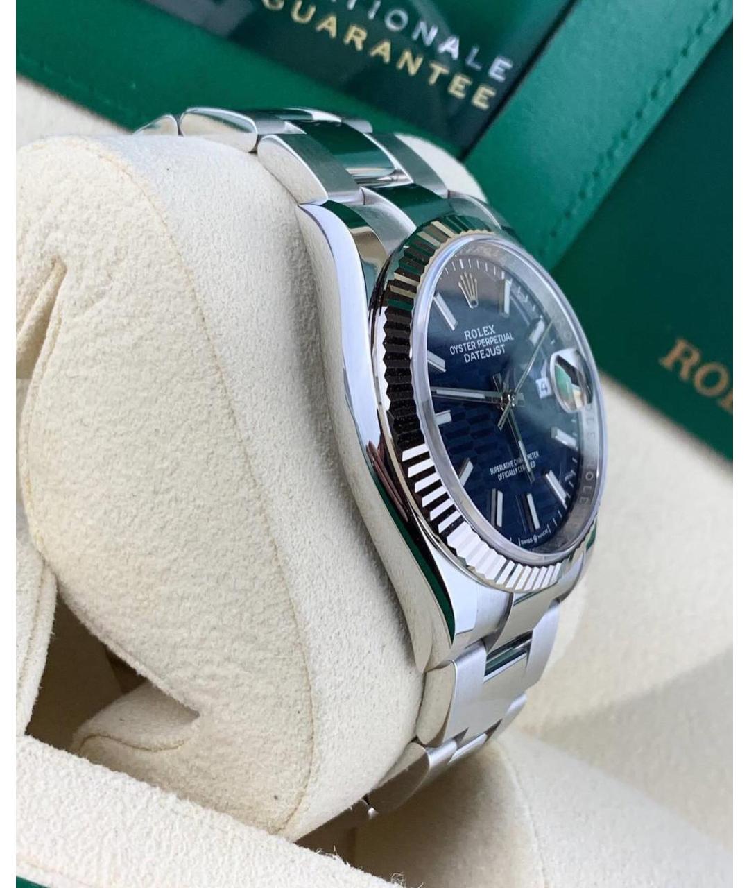 ROLEX Синие часы из белого золота, фото 3