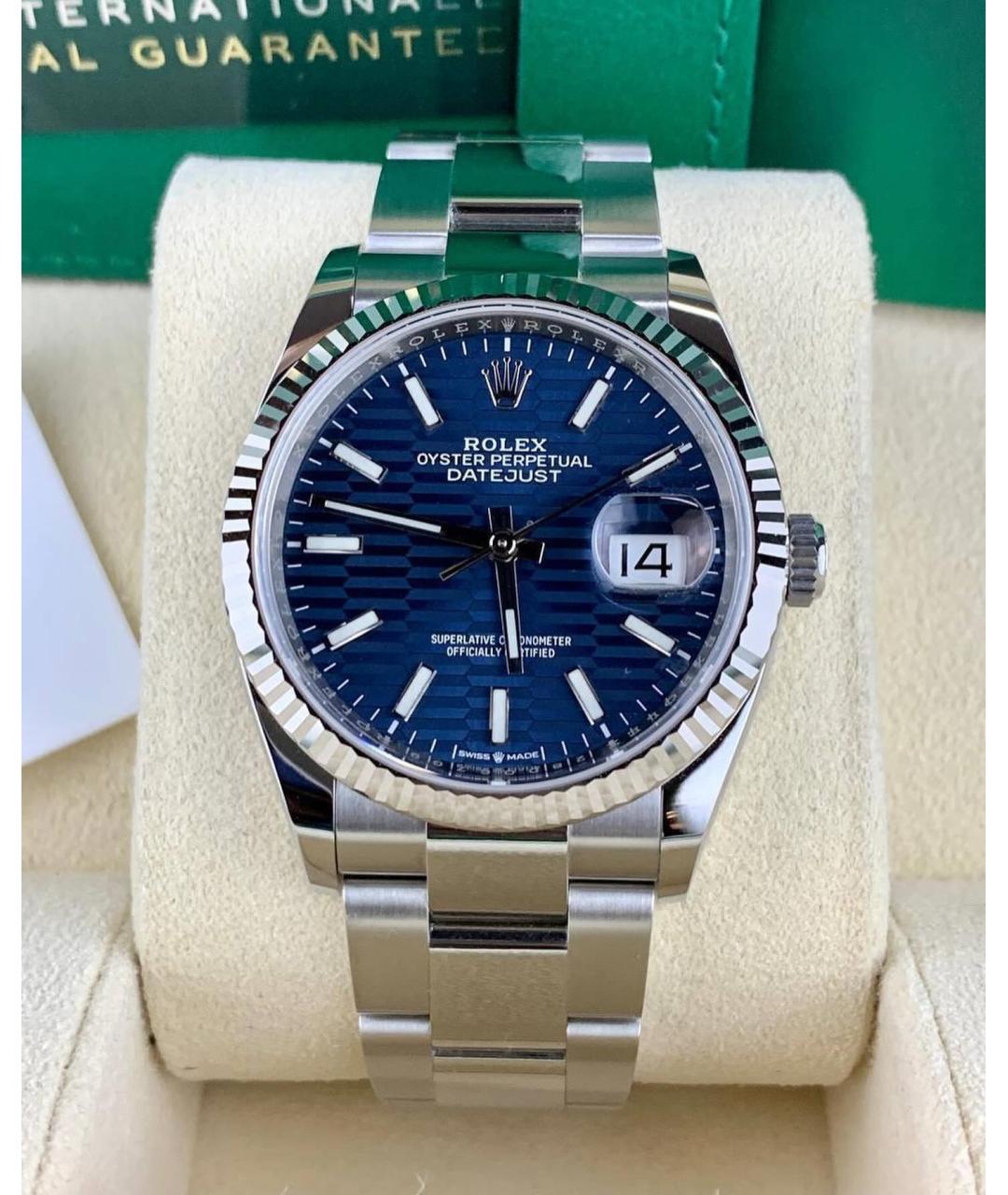 ROLEX Синие часы из белого золота, фото 2