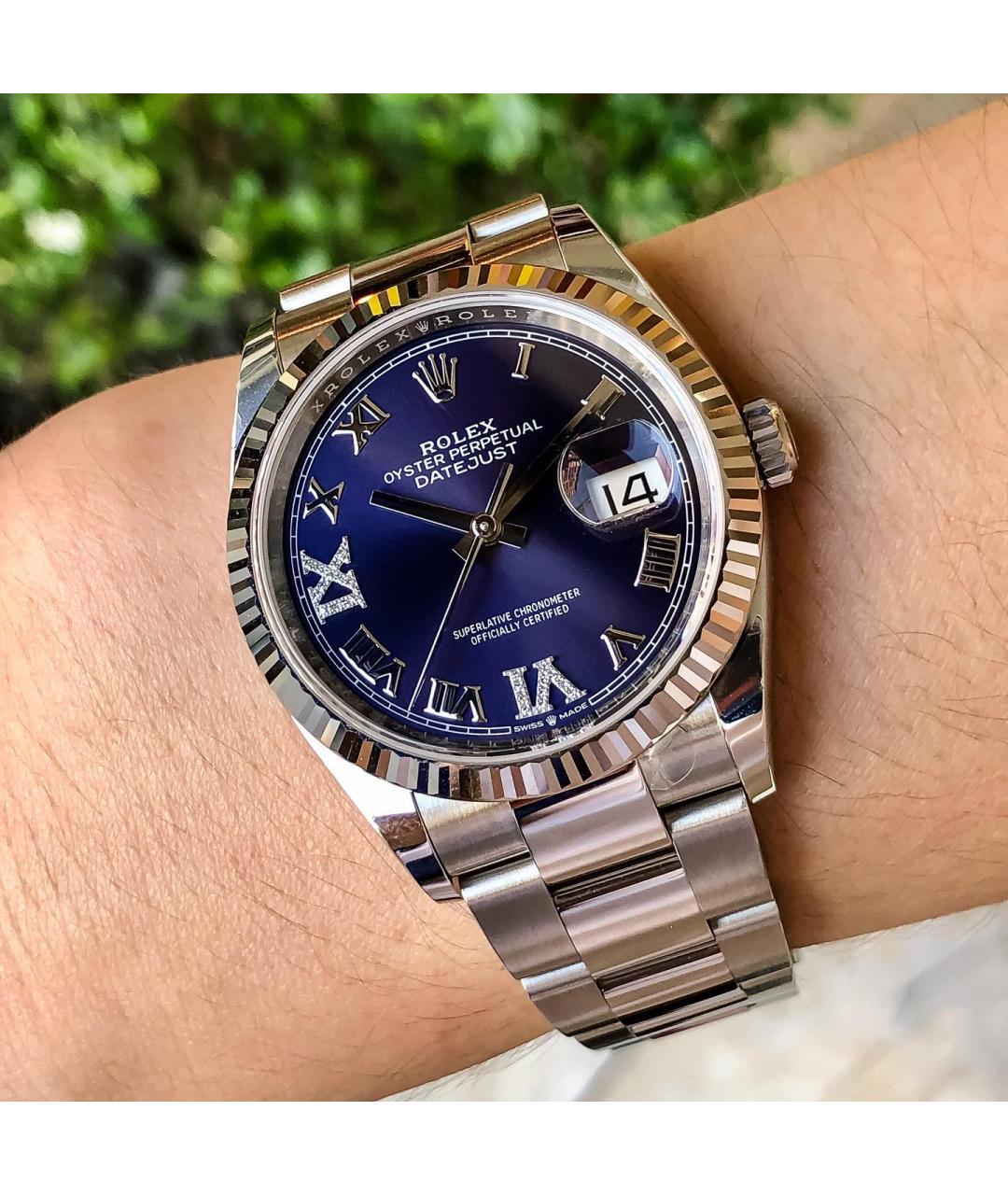 ROLEX Фиолетовые часы из белого золота, фото 2
