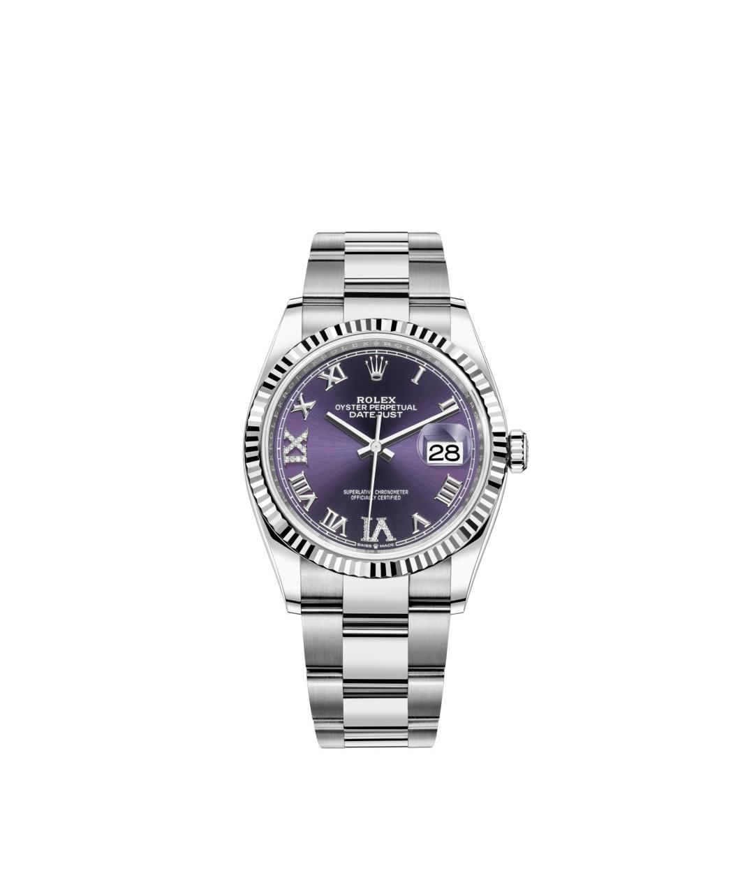 ROLEX Фиолетовые часы из белого золота, фото 1