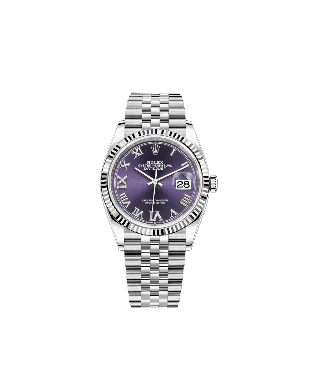 ROLEX Фиолетовые часы из белого золота, фото 1