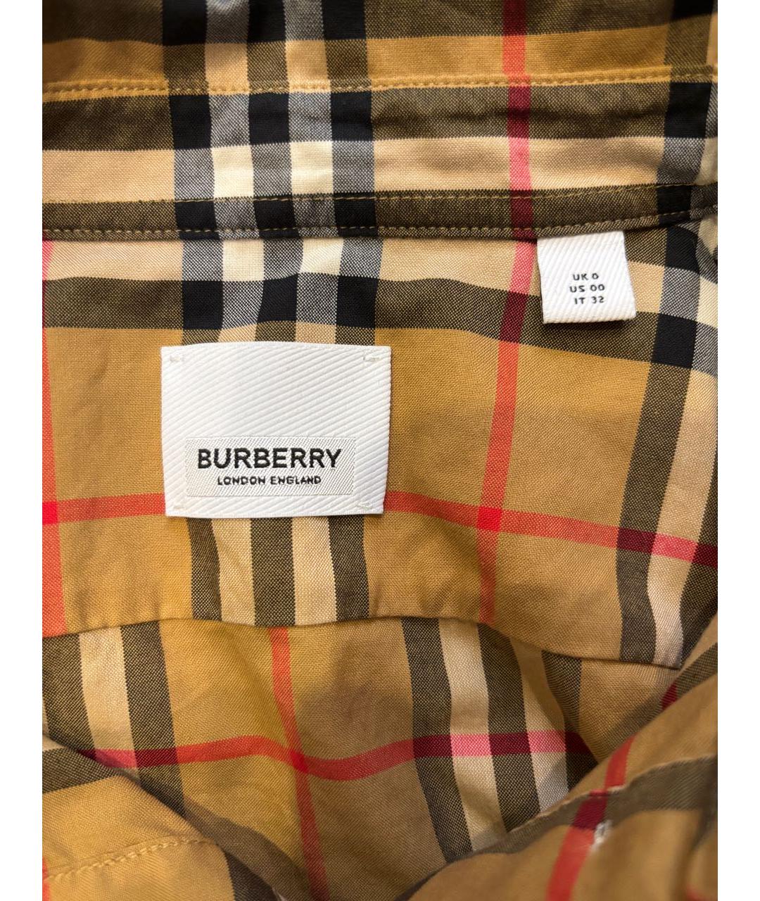 BURBERRY Горчичная хлопковая рубашка, фото 5