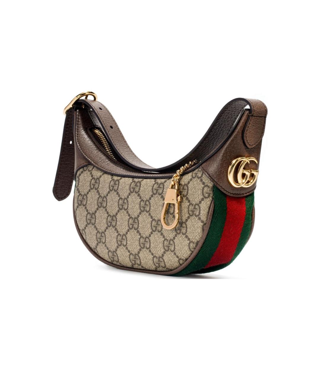 GUCCI Бежевая кожаная сумка с короткими ручками, фото 2