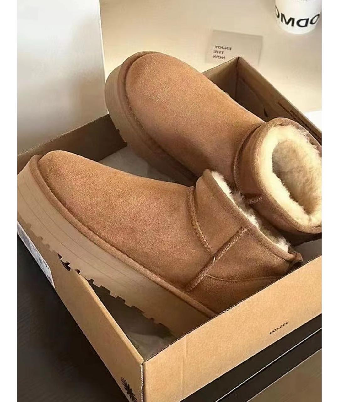 UGG AUSTRALIA Коричневые замшевые ботинки, фото 5