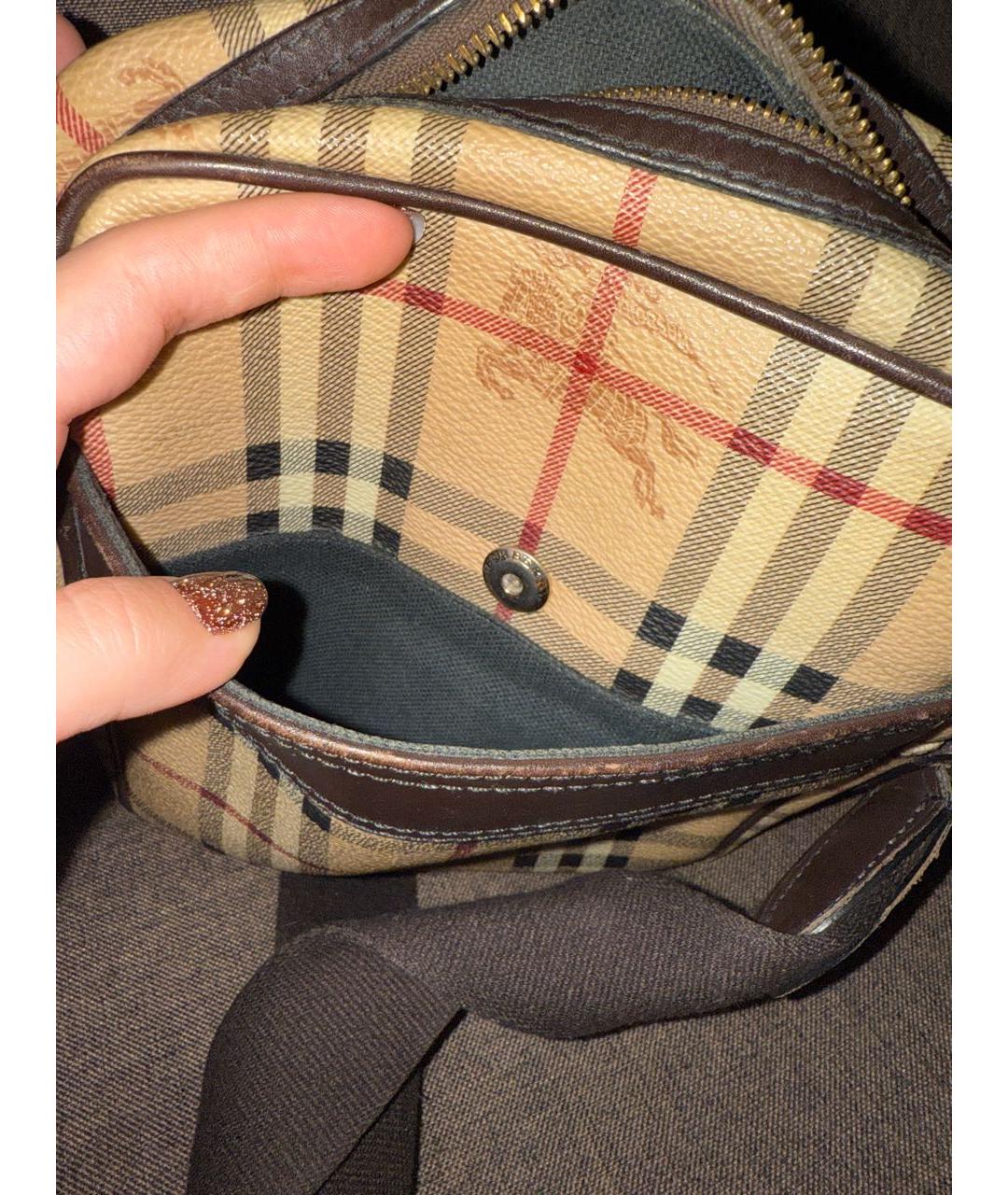 BURBERRY Бежевая кожаная сумка на плечо, фото 2