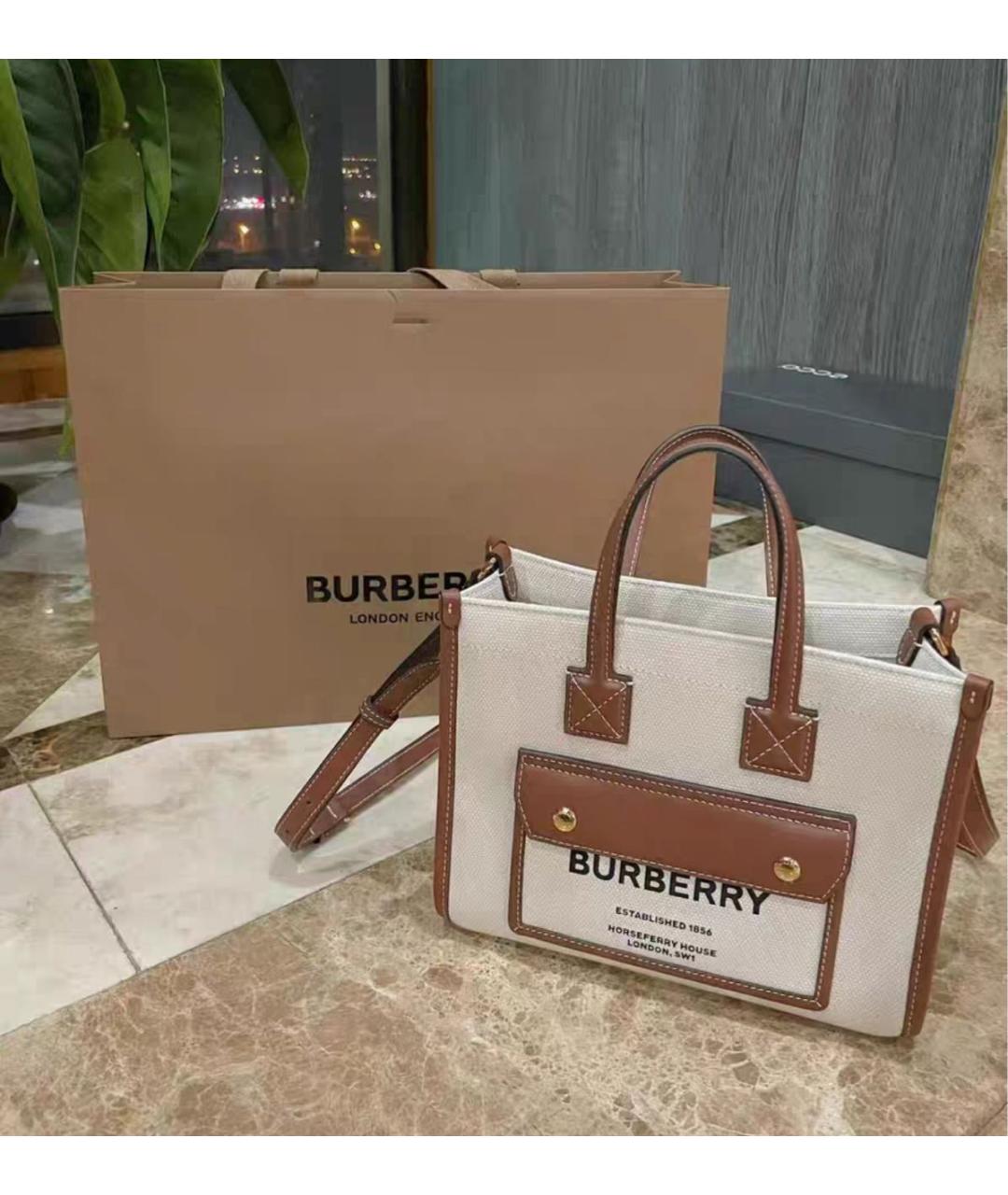 BURBERRY Мульти тканевая сумка с короткими ручками, фото 7