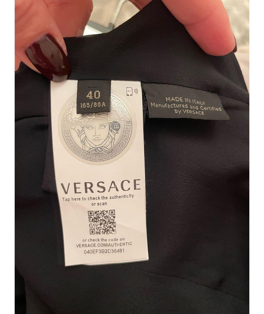 VERSACE Черное вискозное повседневное платье, фото 5