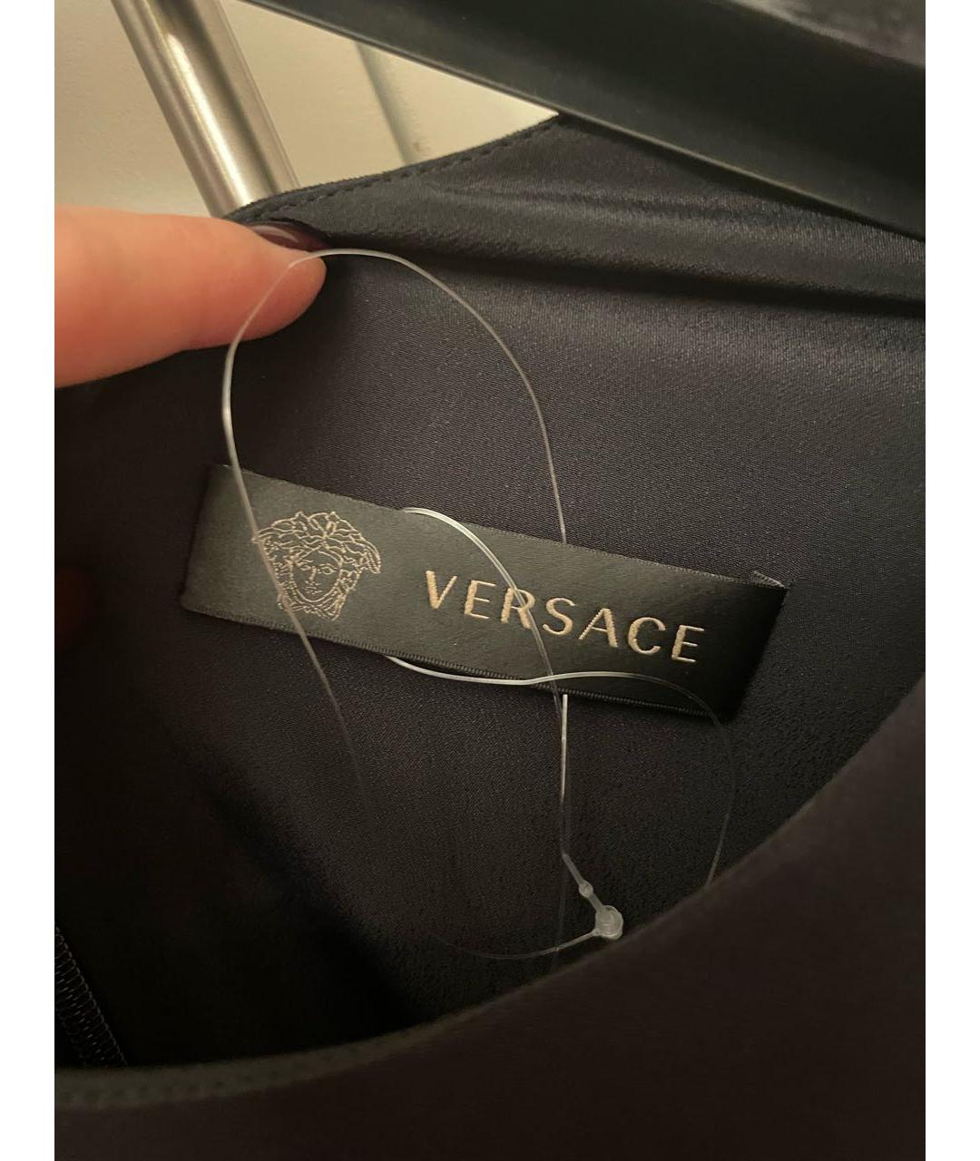 VERSACE Черное вискозное повседневное платье, фото 3