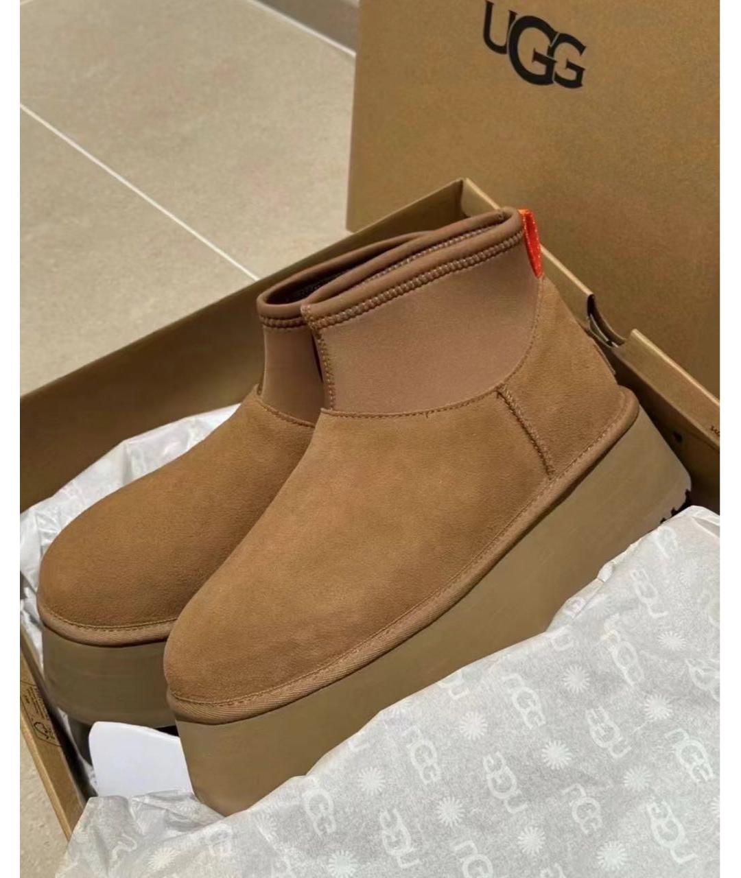 UGG AUSTRALIA Коричневые замшевые ботинки, фото 4