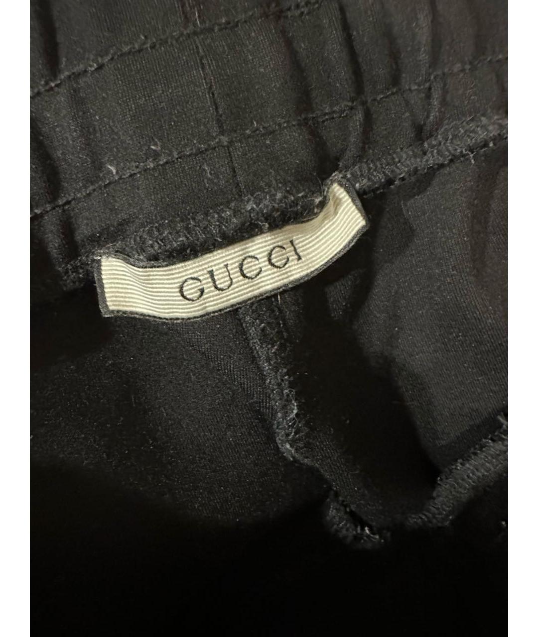 GUCCI Черные хлопковые повседневные брюки, фото 2