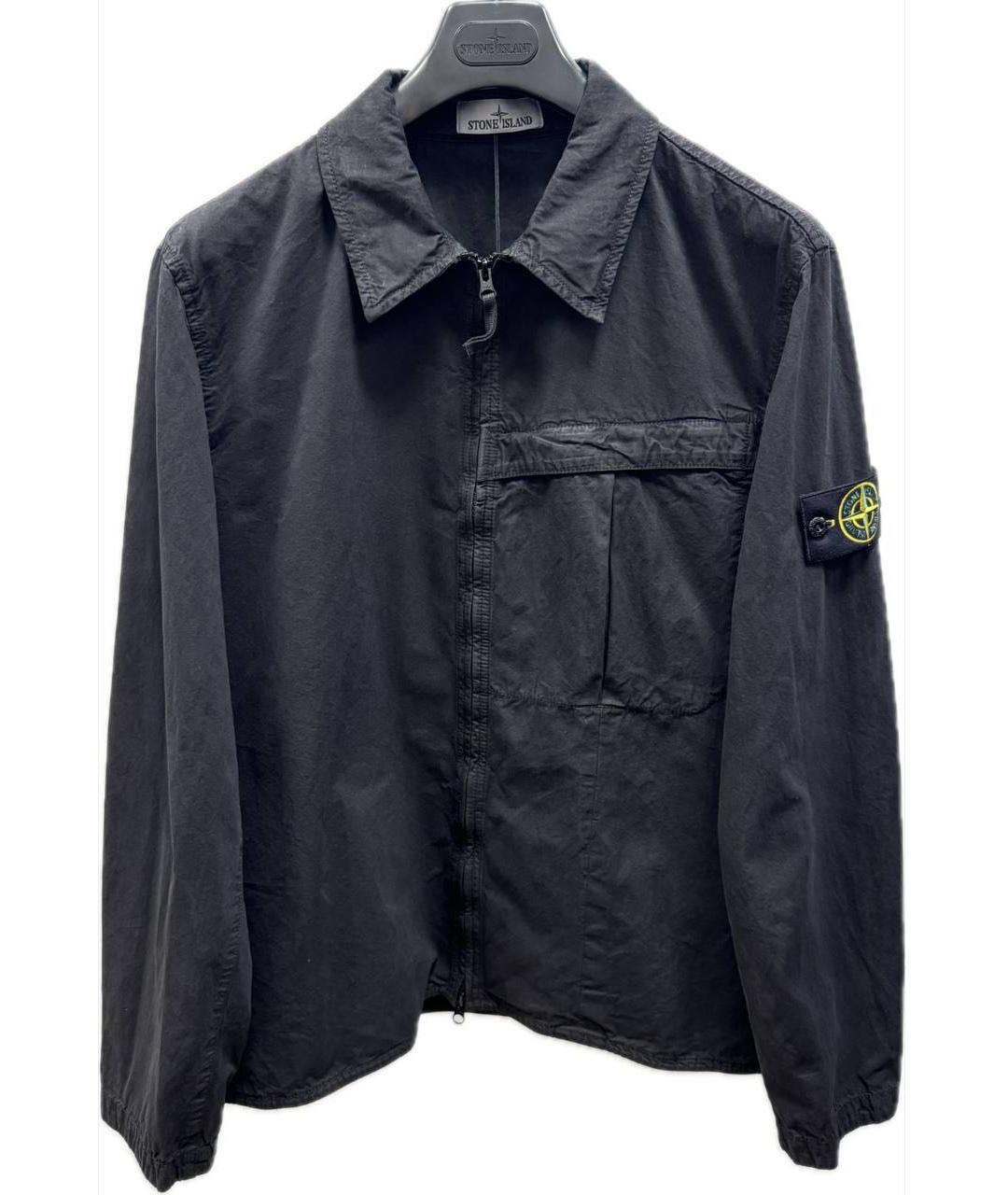 STONE ISLAND Черная хлопковая куртка, фото 3