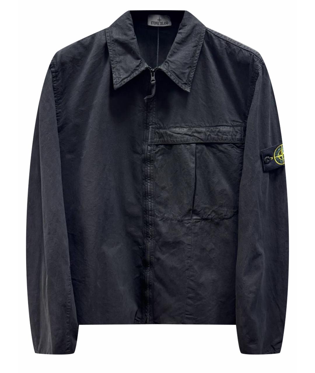 STONE ISLAND Черная хлопковая куртка, фото 1