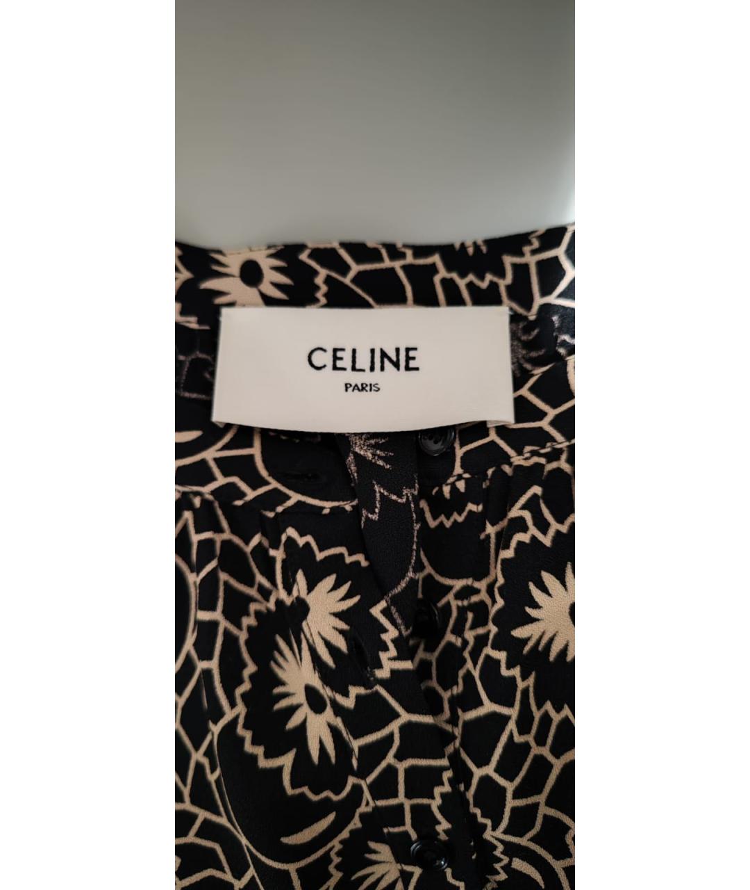 CELINE Черное вискозное повседневное платье, фото 3