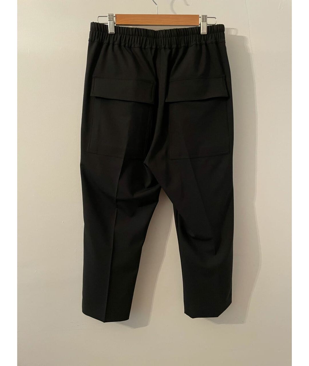 RICK OWENS Черные хлопко-эластановые классические брюки, фото 3