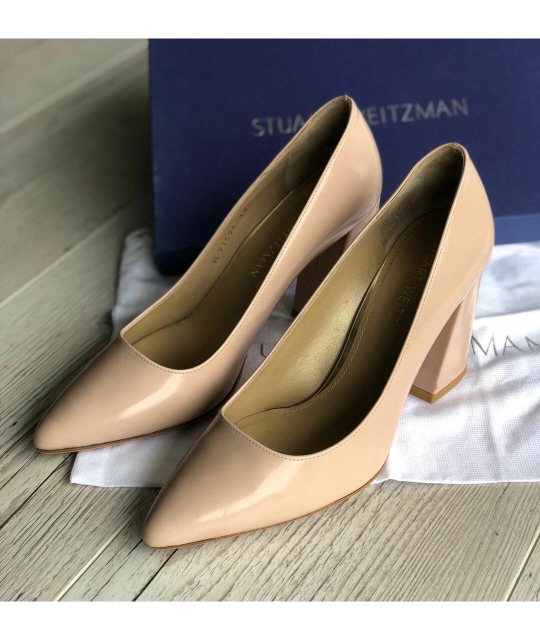 STUART WEITZMAN Бежевые кожаные туфли, фото 3