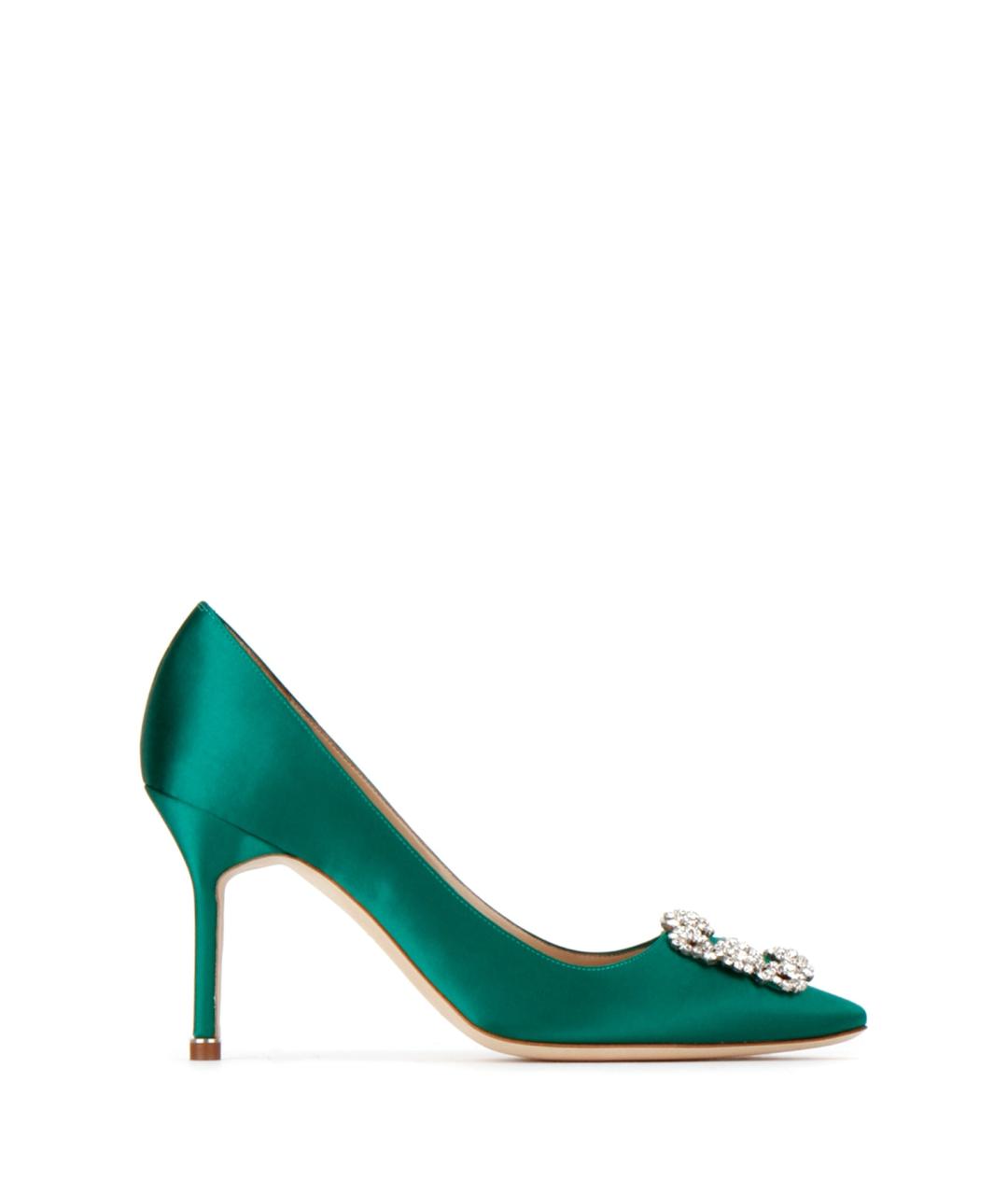 MANOLO BLAHNIK Зеленые текстильные туфли, фото 1