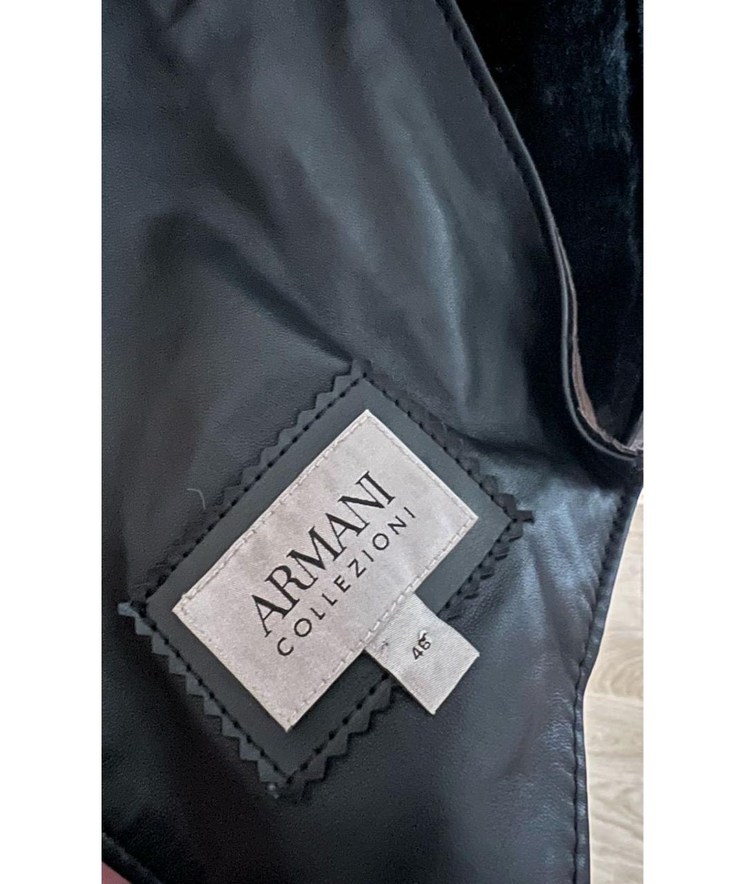 ARMANI COLLEZIONI Коричневая кожаная дубленка, фото 3