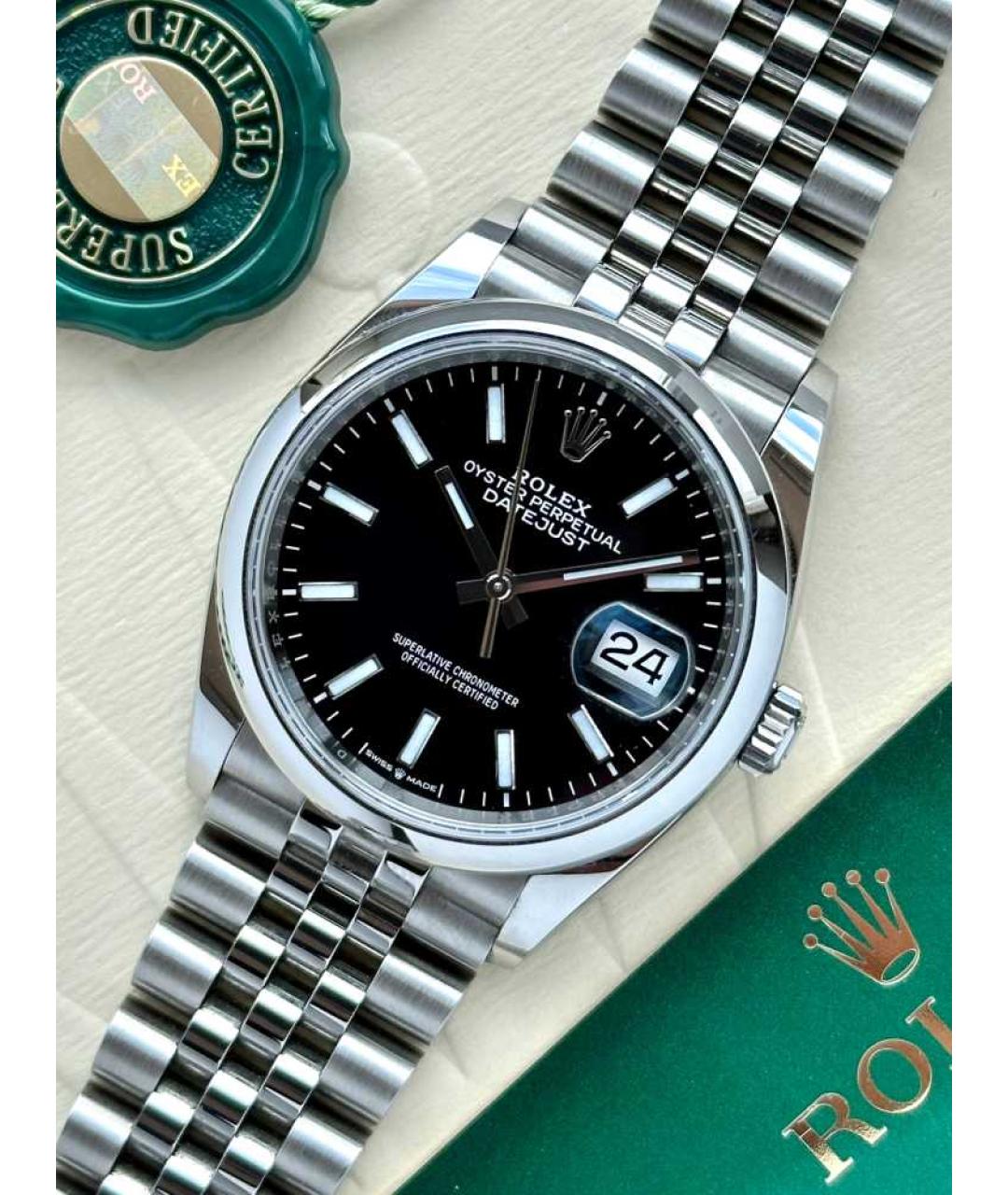 ROLEX Черные часы, фото 4