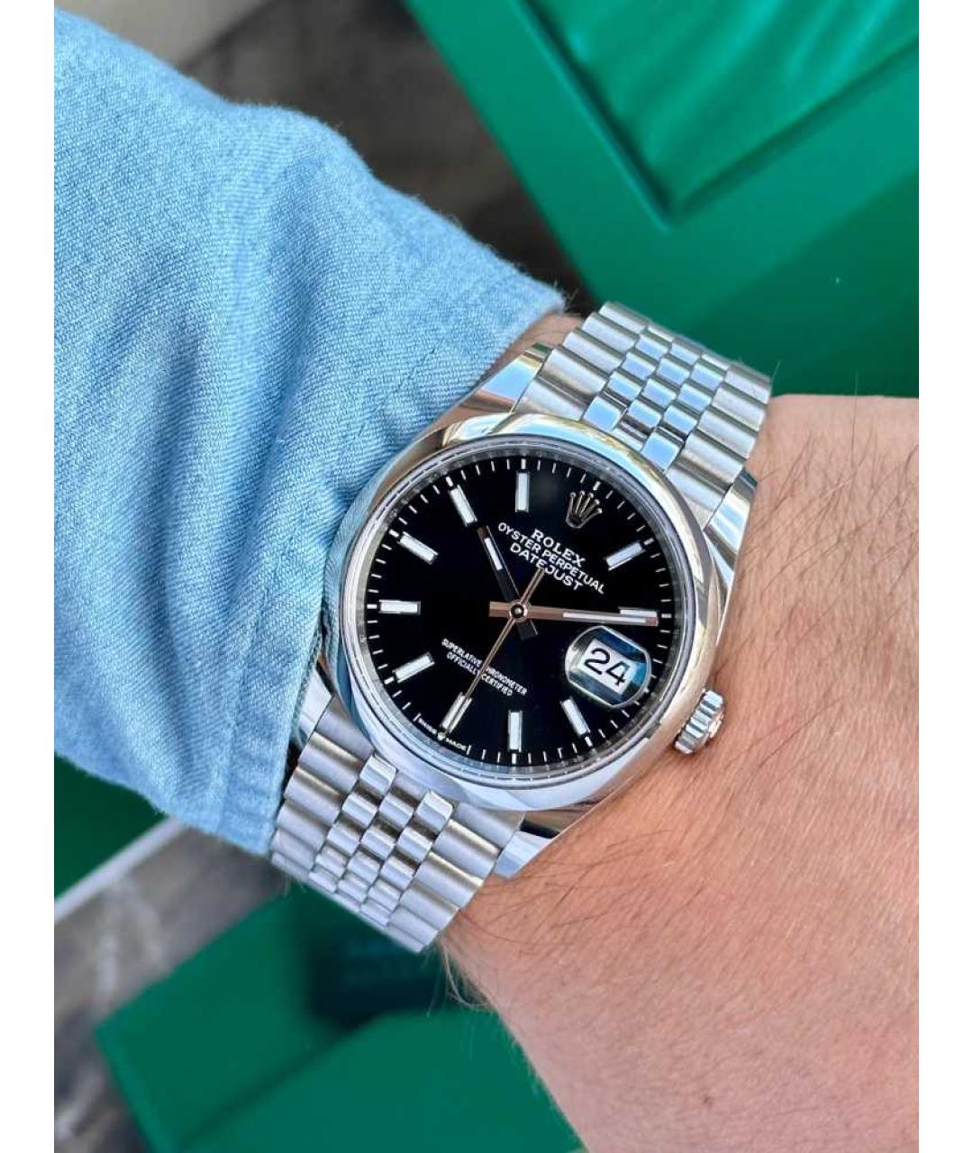 ROLEX Черные часы, фото 5