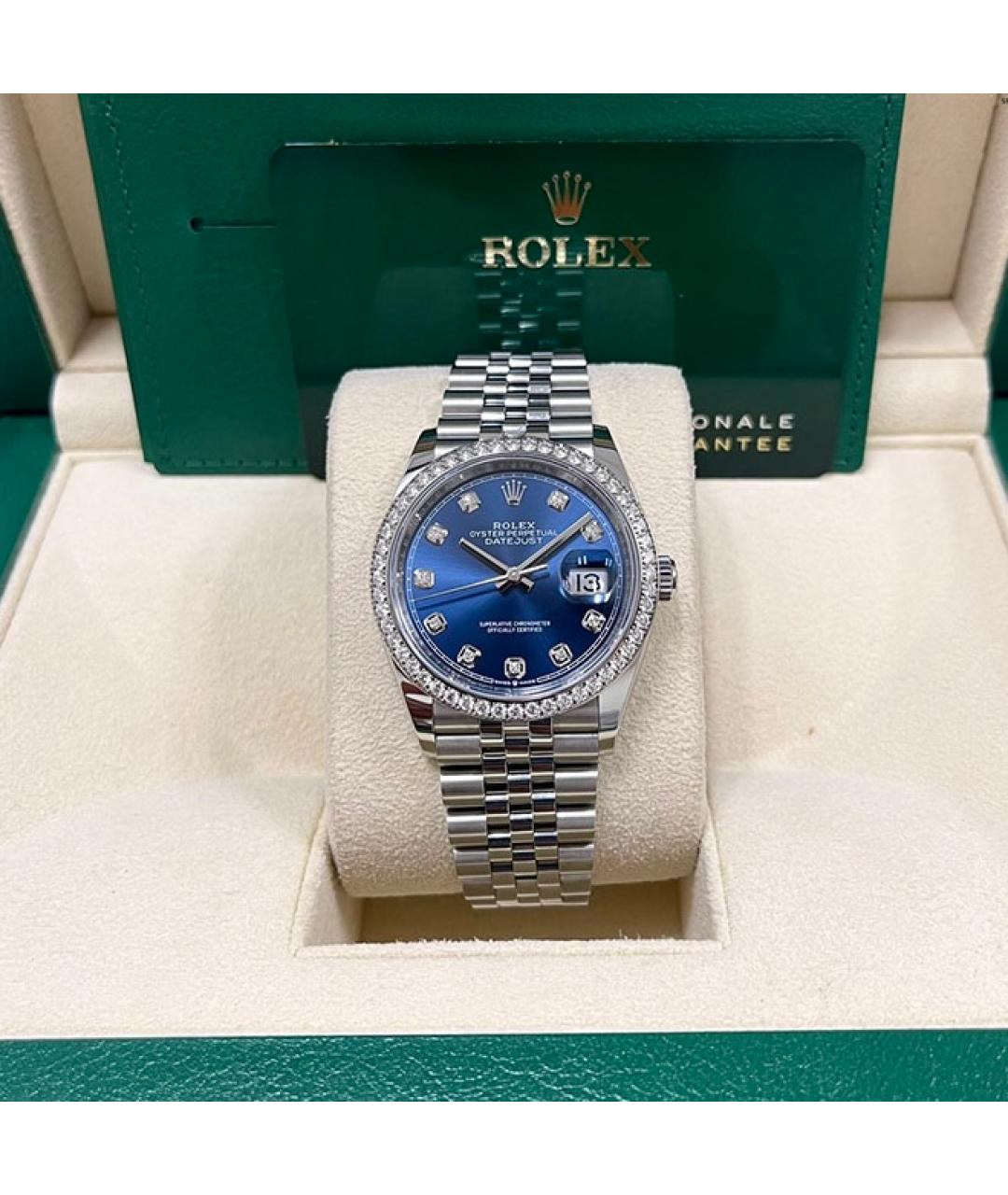 ROLEX Синие часы из белого золота, фото 5