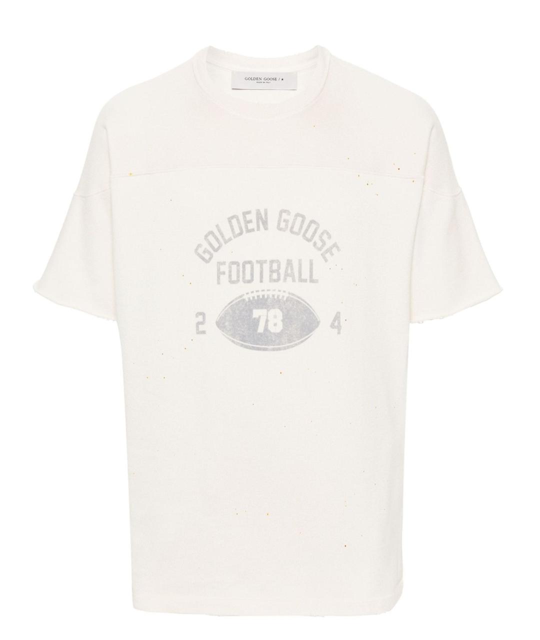 GOLDEN GOOSE DELUXE BRAND Бежевая хлопковая футболка, фото 1