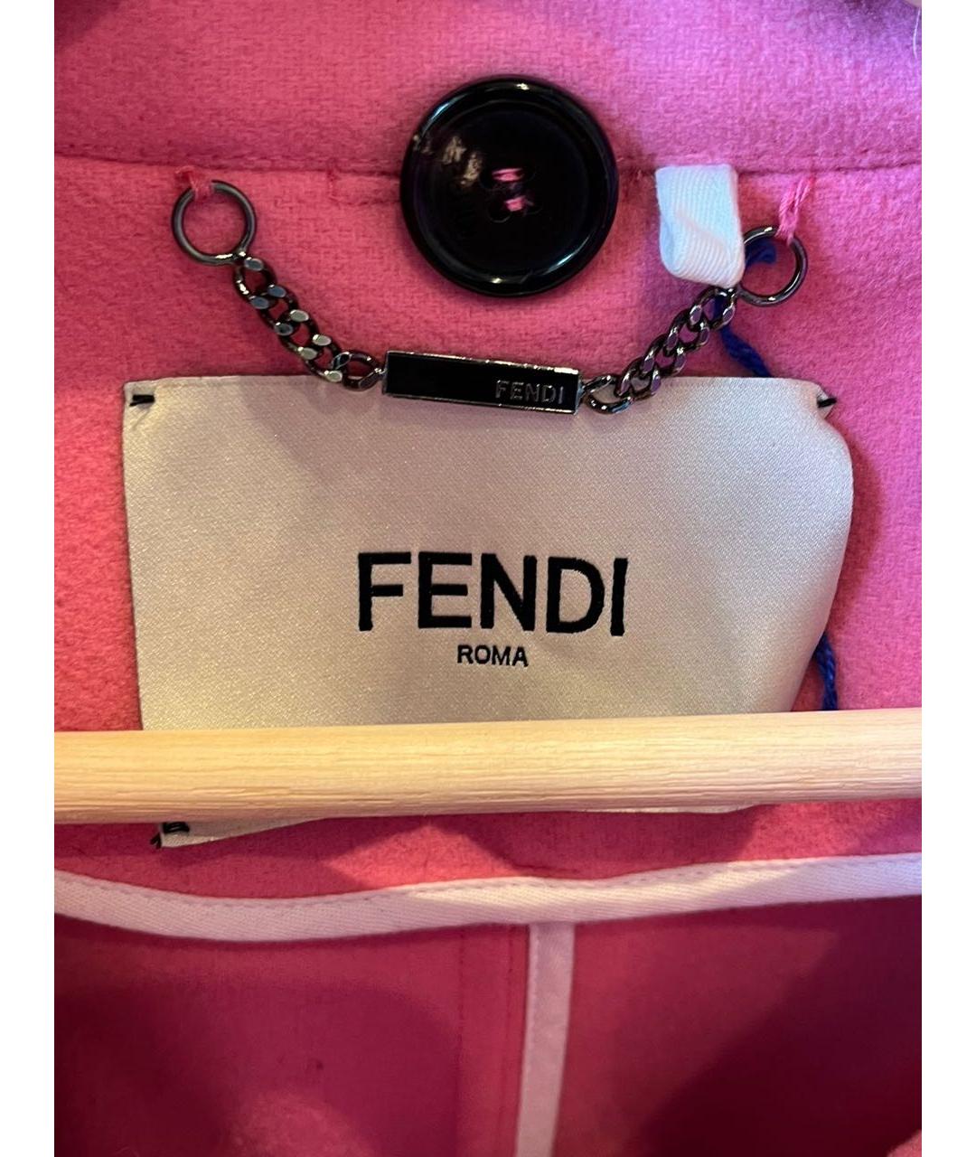 FENDI Розовая шерстяная парка, фото 4