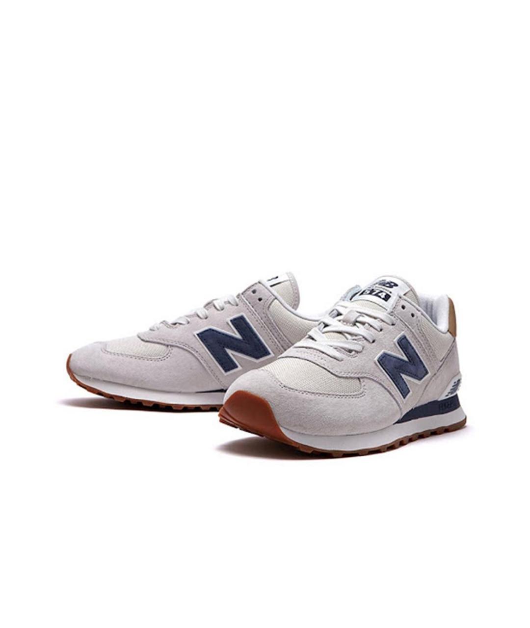 NEW BALANCE Серые замшевые низкие кроссовки / кеды, фото 2