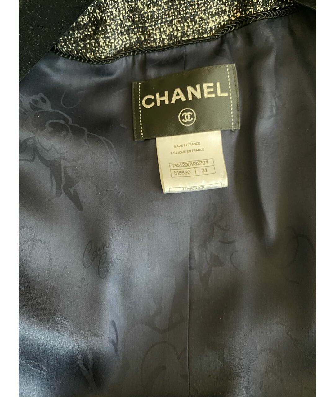 CHANEL Синий твидовый жакет/пиджак, фото 3