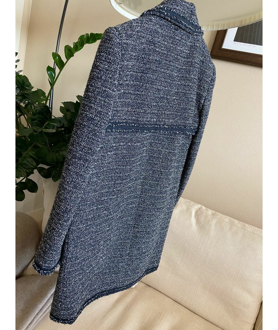 CHANEL Синий твидовый жакет/пиджак, фото 2