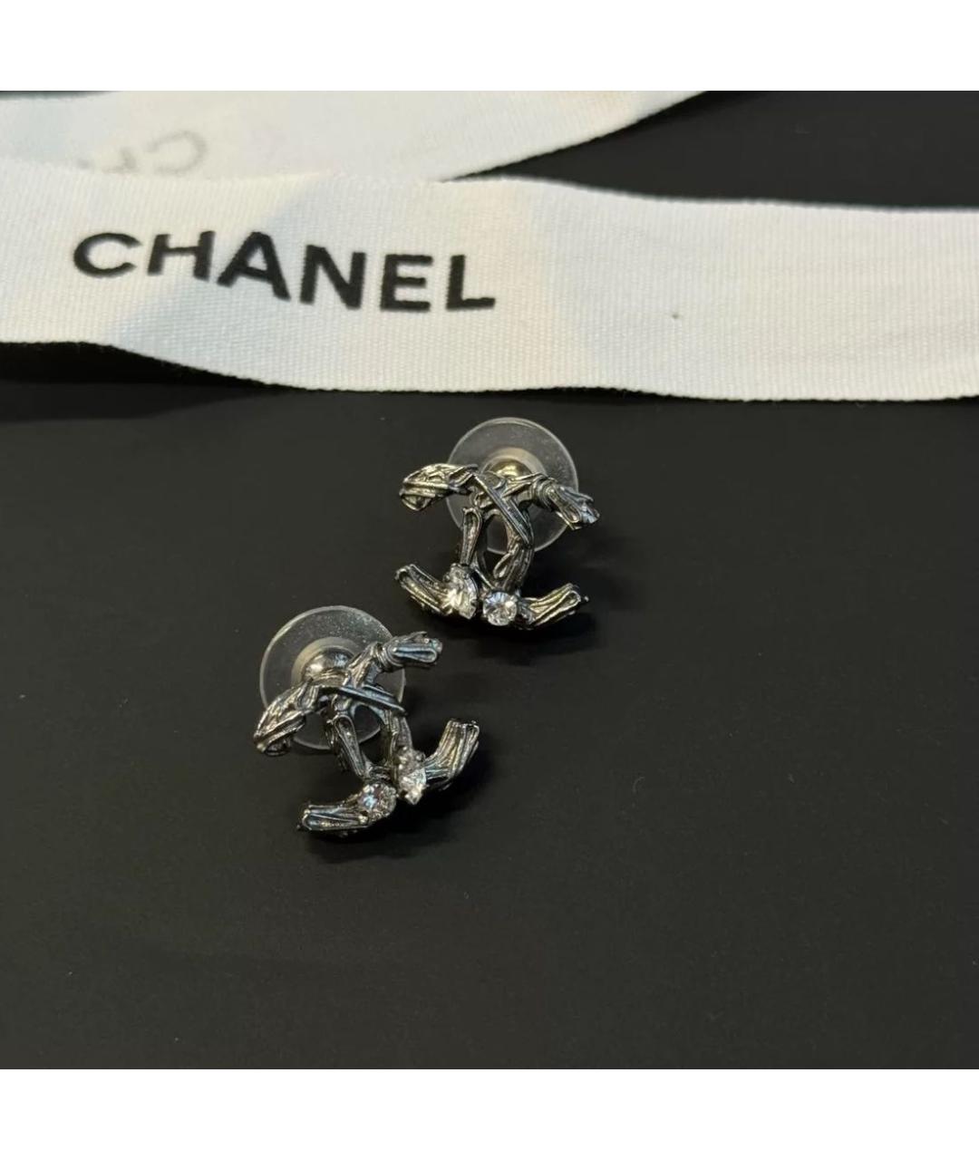 CHANEL Серебряные серьги, фото 3