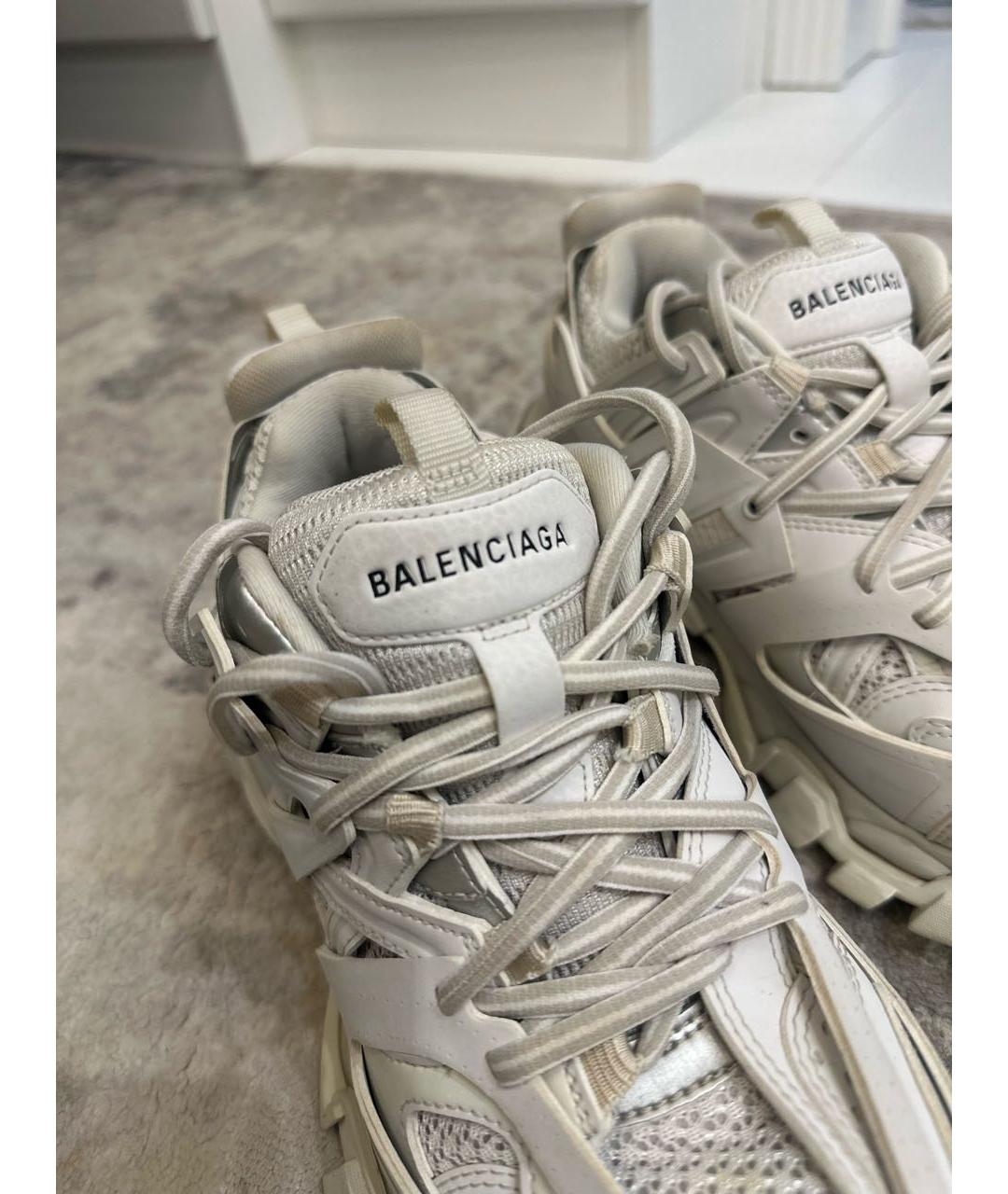 BALENCIAGA Серые кожаные кроссовки, фото 4