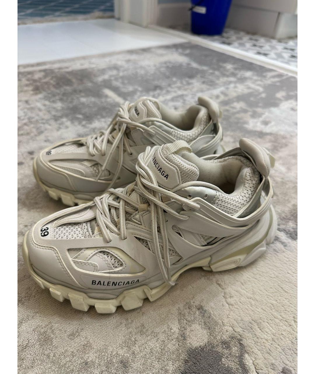 BALENCIAGA Серые кожаные кроссовки, фото 8