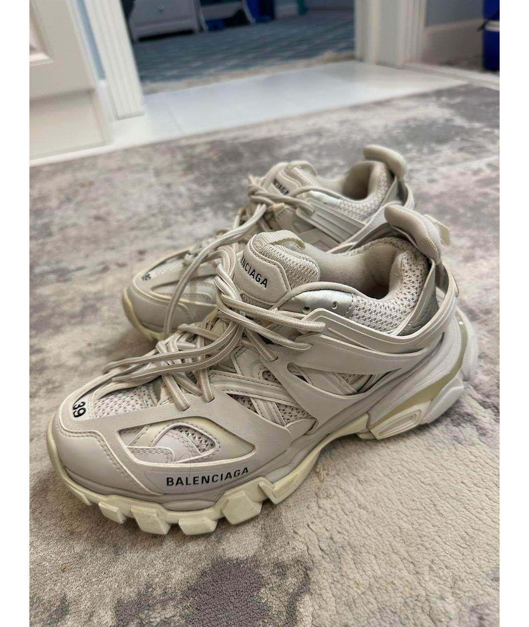 BALENCIAGA Серые кожаные кроссовки, фото 4