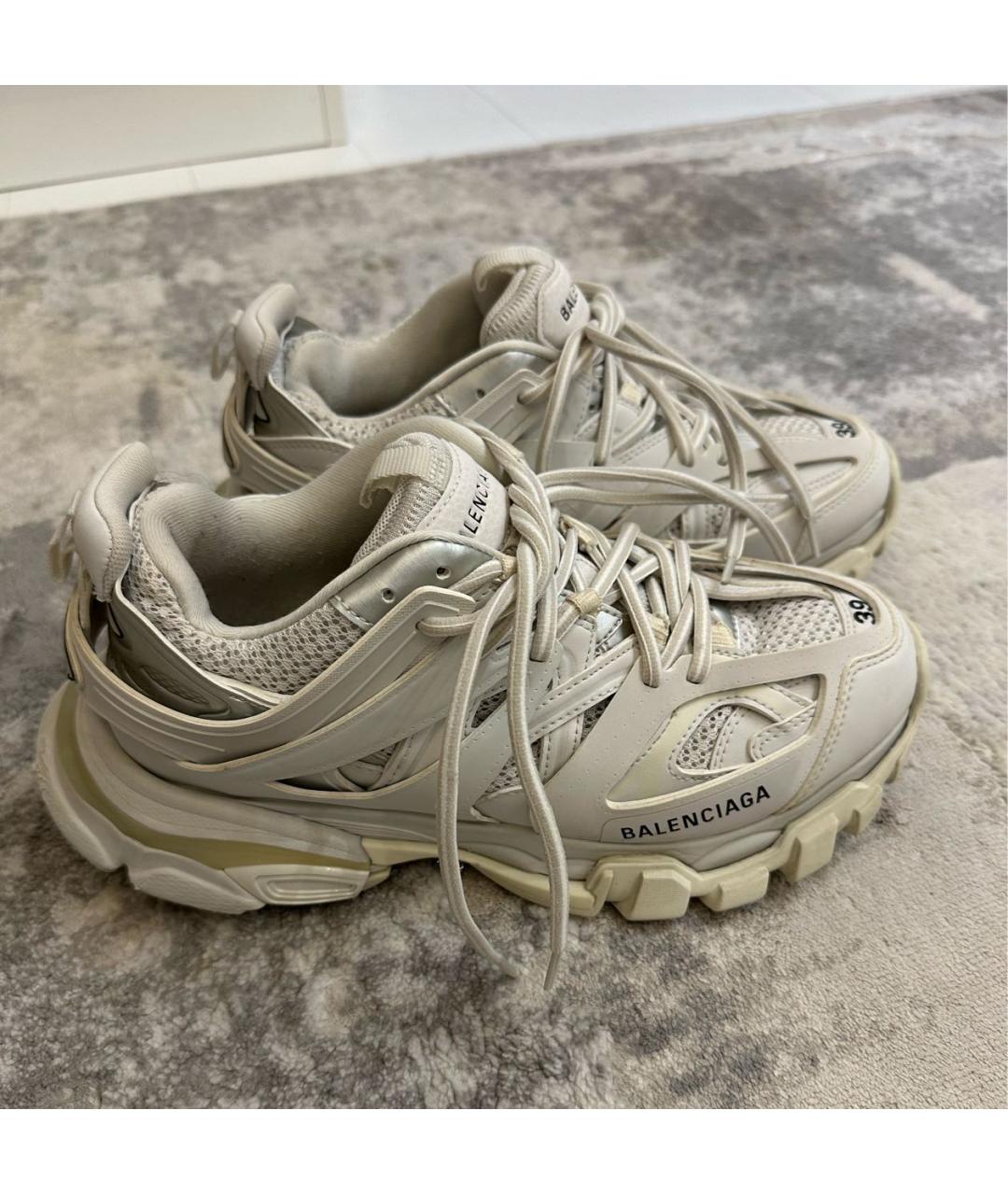 BALENCIAGA Серые кожаные кроссовки, фото 2