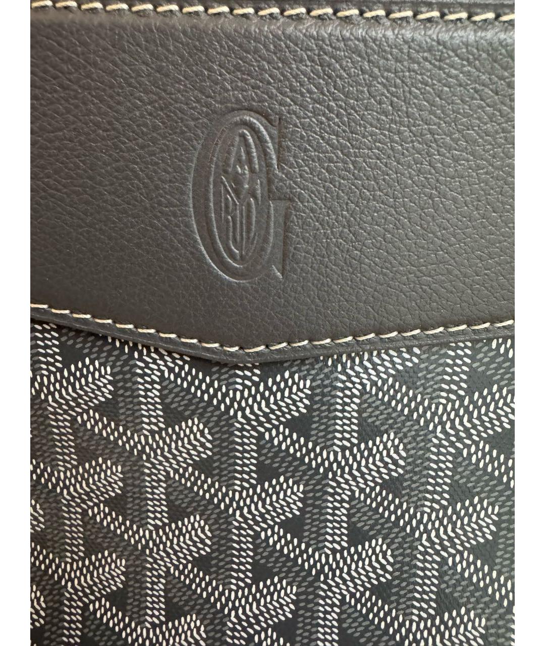 GOYARD Серый кожаный портфель, фото 8