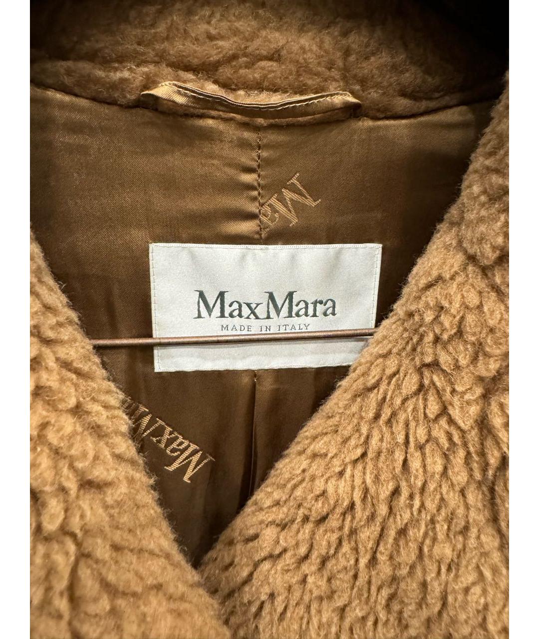 MAX MARA Коричневая шерстяная шуба, фото 3