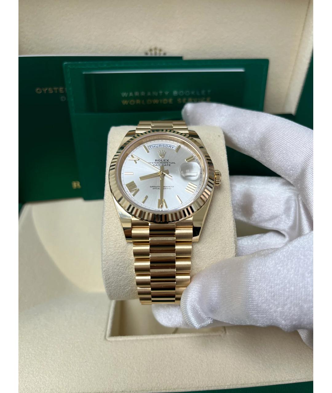 ROLEX Серебряные часы из желтого золота, фото 2