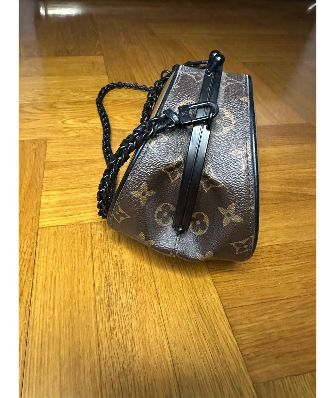 LOUIS VUITTON Коричневая кожаная сумка через плечо, фото 3