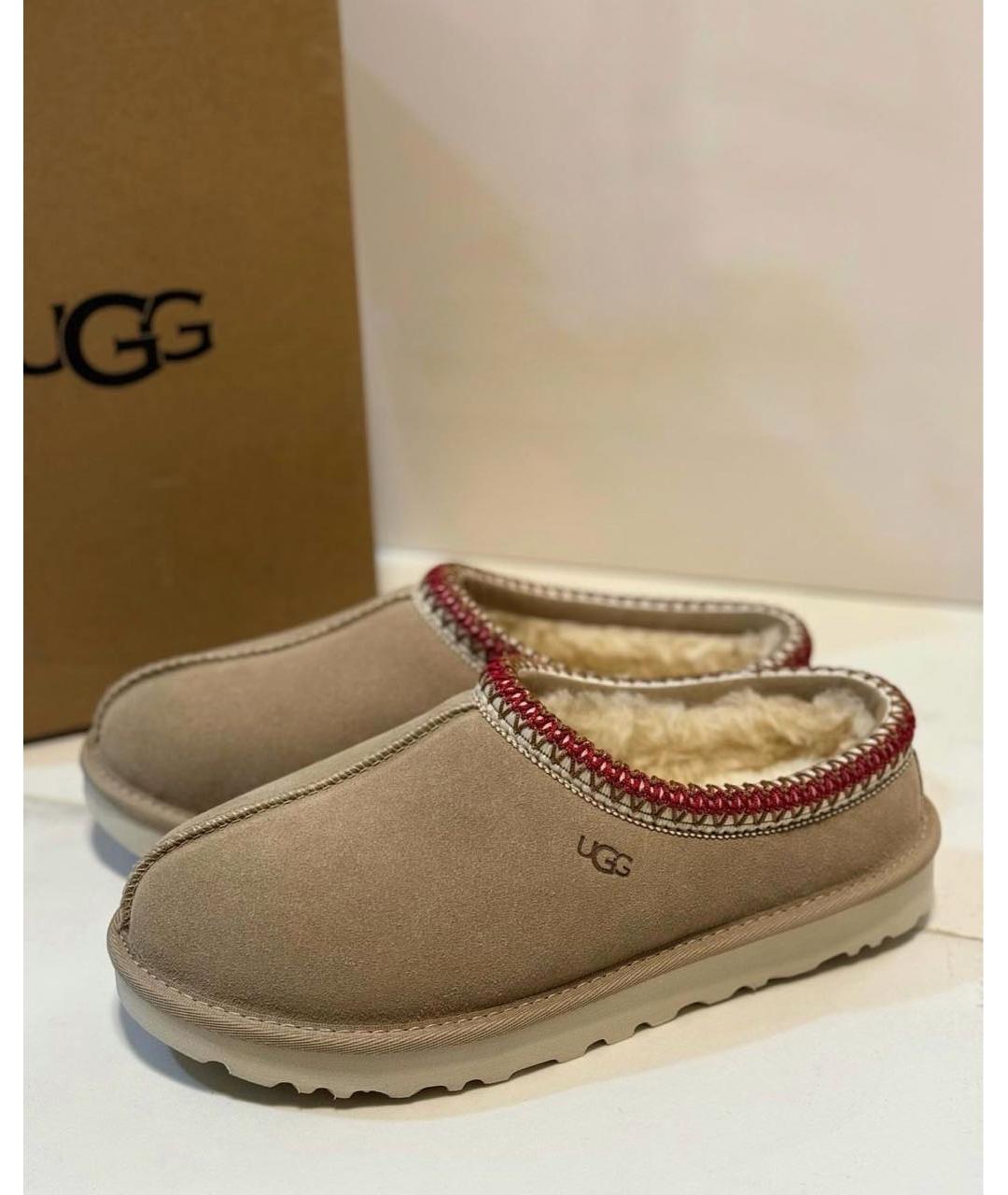 UGG AUSTRALIA Бежевые замшевые мюли, фото 2