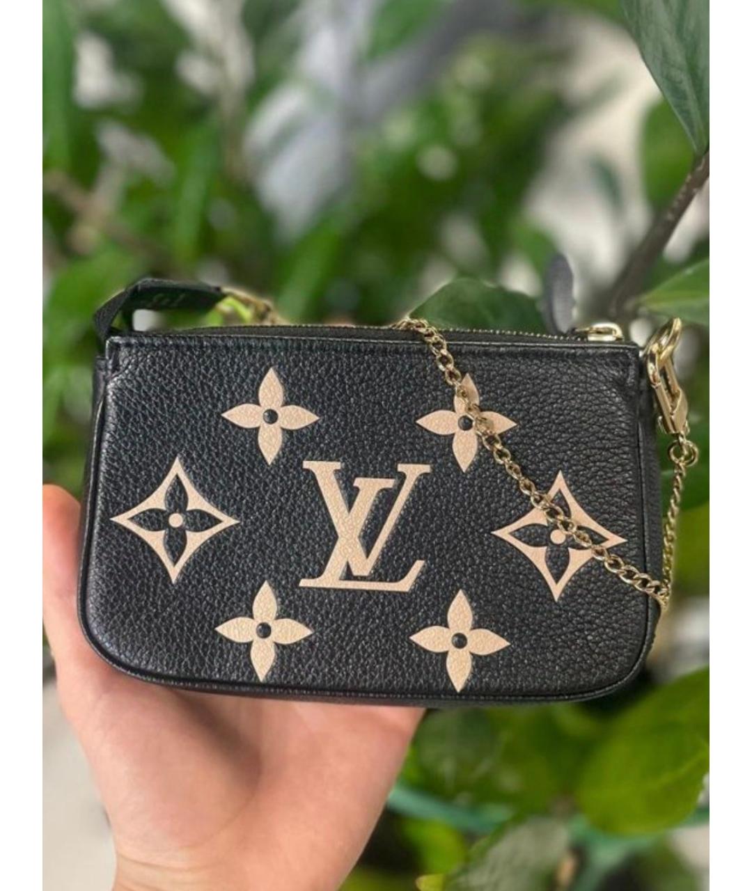 LOUIS VUITTON Черная кожаная сумка с короткими ручками, фото 3