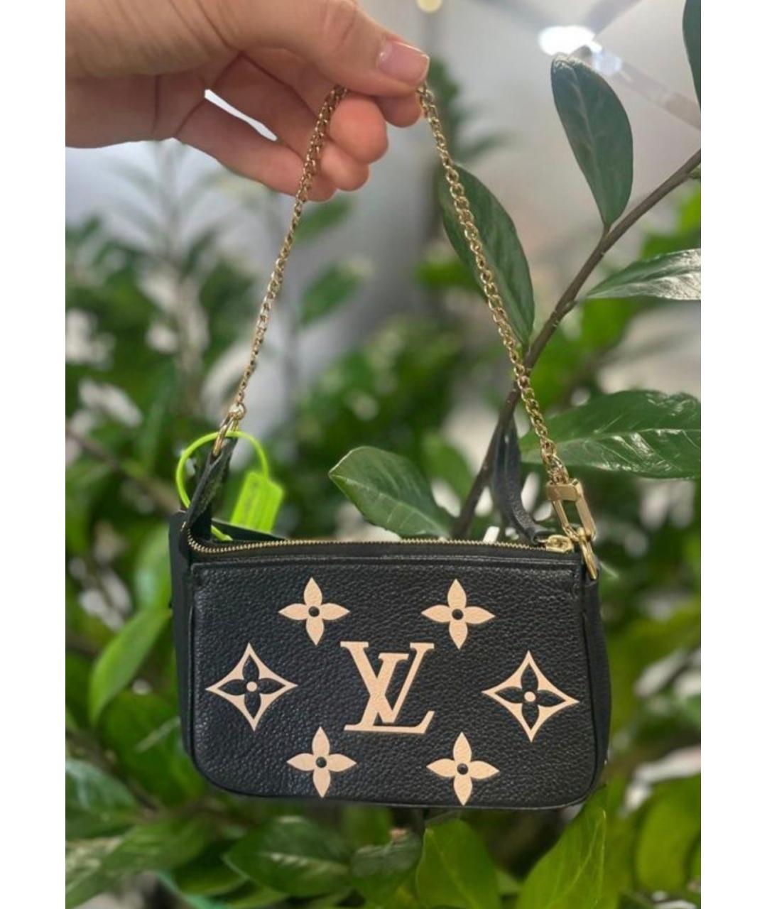 LOUIS VUITTON Черная кожаная сумка с короткими ручками, фото 2