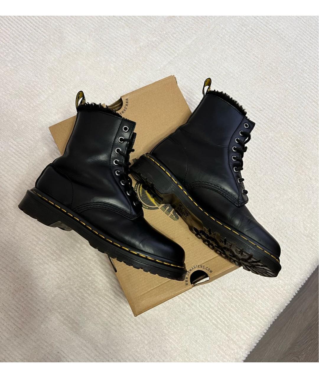 DR. MARTENS Черные кожаные ботинки, фото 9