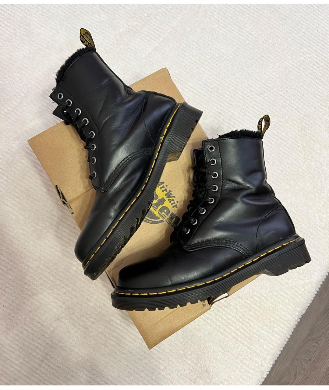 DR. MARTENS Черные кожаные ботинки, фото 5