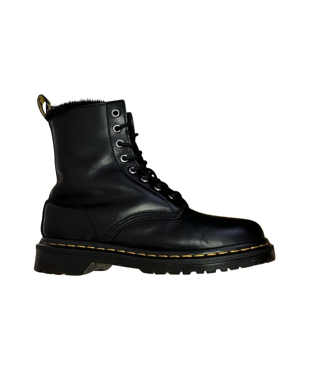 DR. MARTENS Черные кожаные ботинки, фото 1