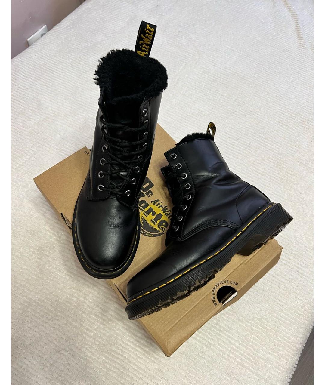 DR. MARTENS Черные кожаные ботинки, фото 3