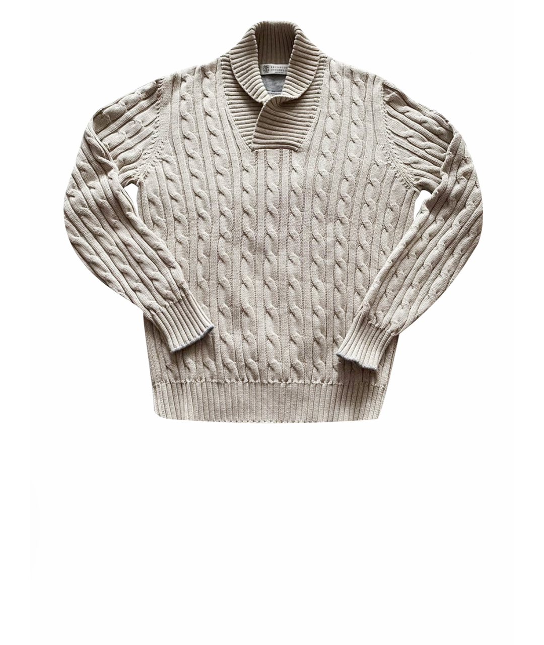 BRUNELLO CUCINELLI Бежевый хлопковый джемпер / свитер, фото 1