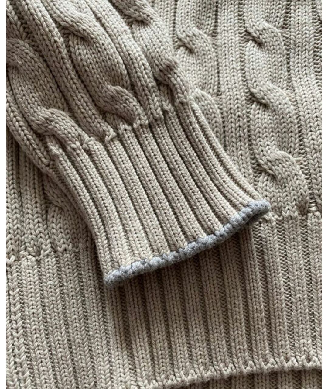 BRUNELLO CUCINELLI Бежевый хлопковый джемпер / свитер, фото 3