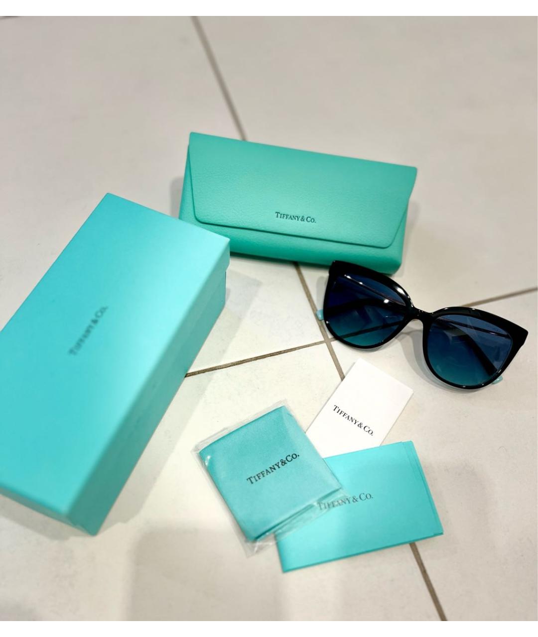 TIFFANY&CO Голубые пластиковые солнцезащитные очки, фото 6