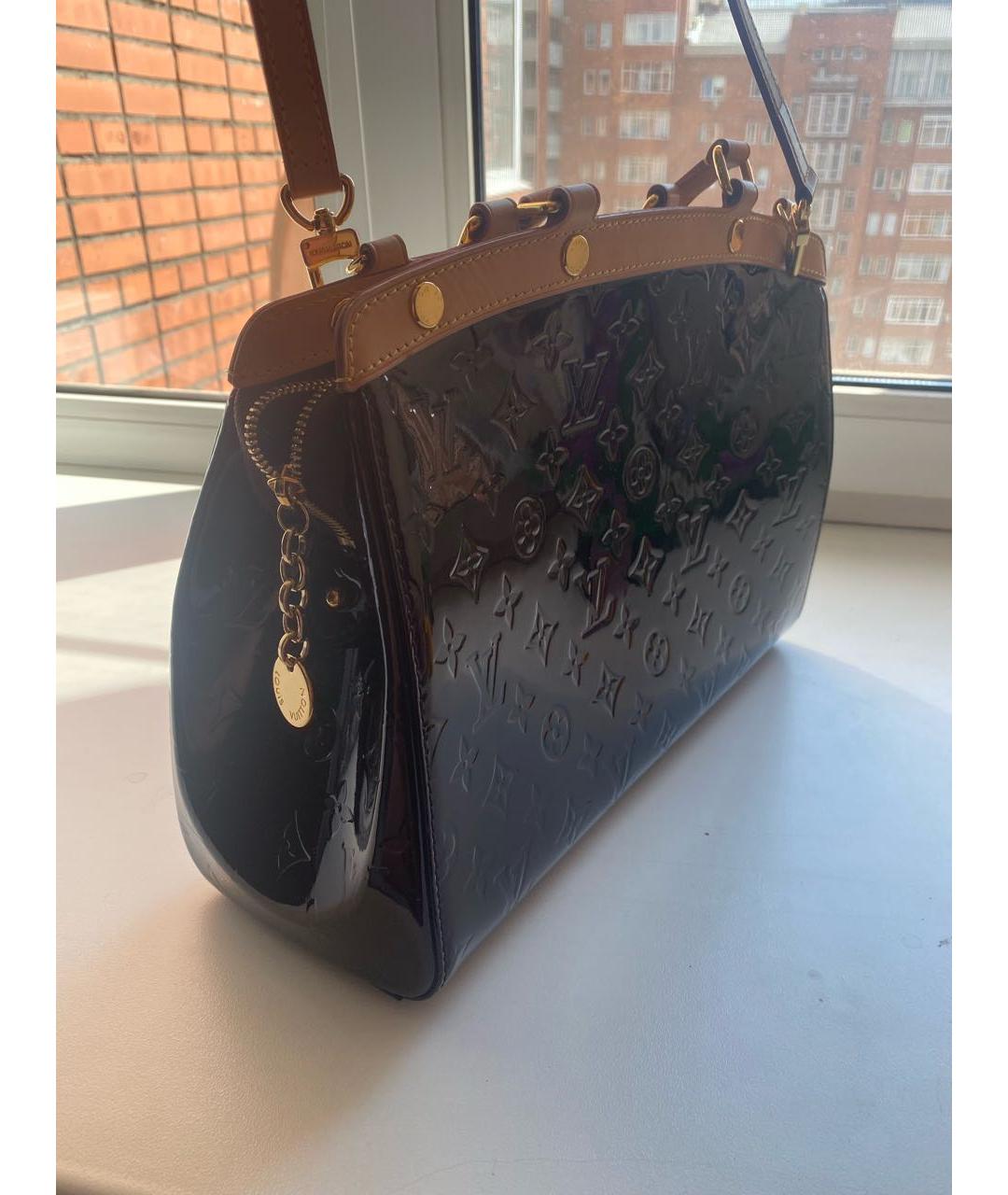 LOUIS VUITTON Бордовая сумка тоут из лакированной кожи, фото 2